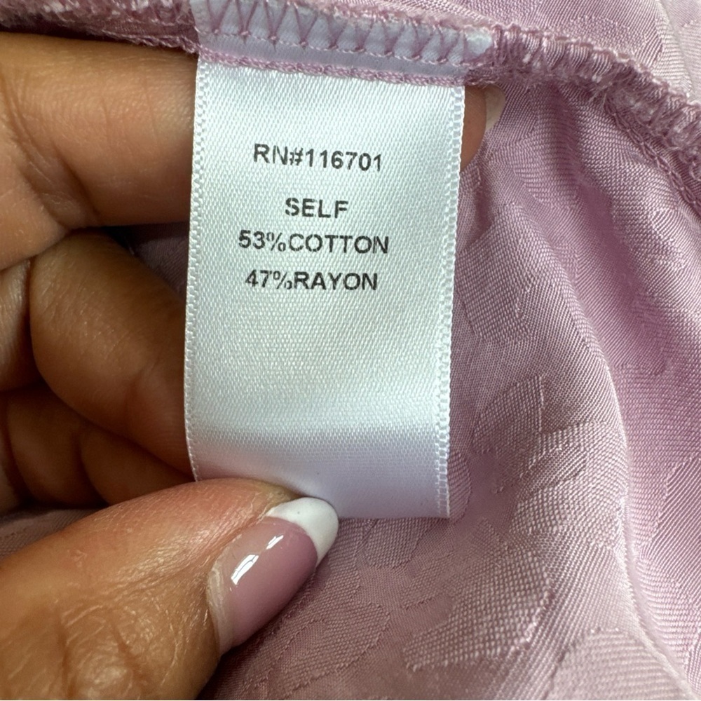 Karlie Lilac Leopard Jacquard Ruffle Sleeve Blouse Size Small - Picture 8 of 8